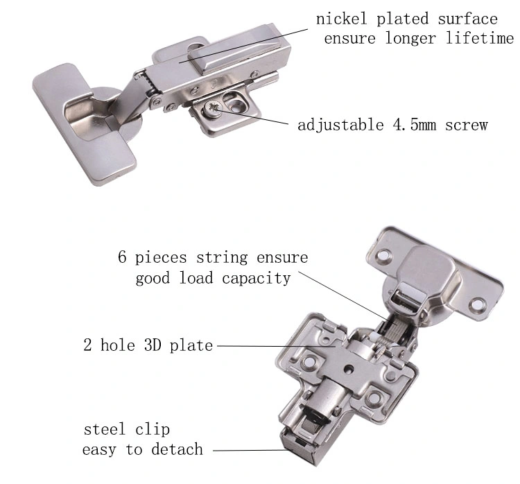 Fgvslide Furniture Hardware 35mm Cup Diameter Dtc Clip-on Door Hinge Soft Close Cabinet Hinge