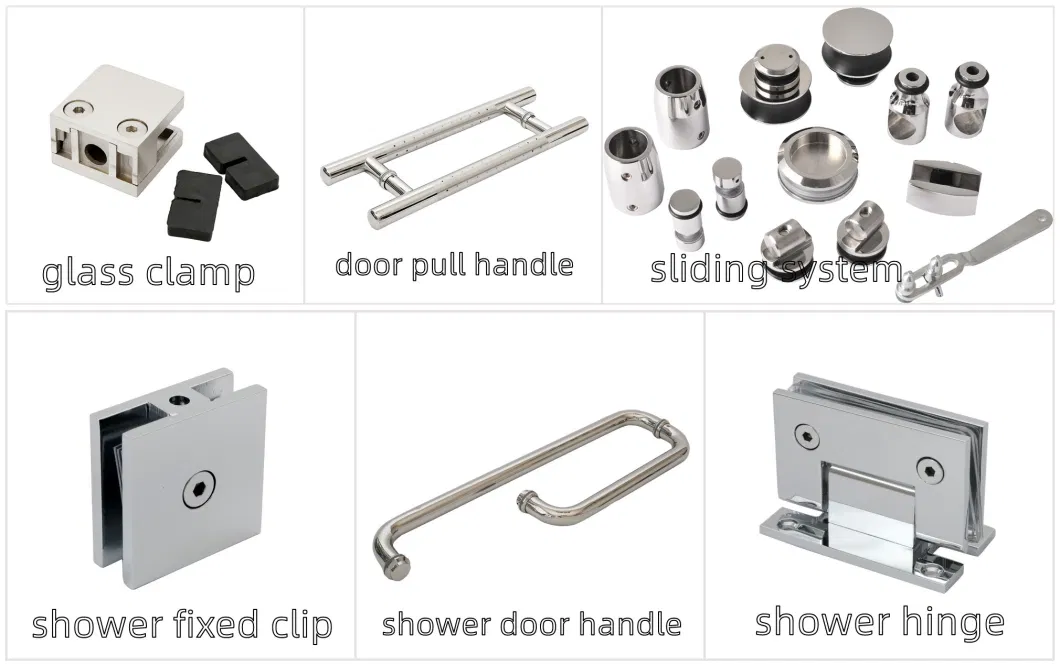 Matt Black Shower Door Hinges Wall to Glass Frameless Glass Hardware Shower Door Pivot Fixing Hinges