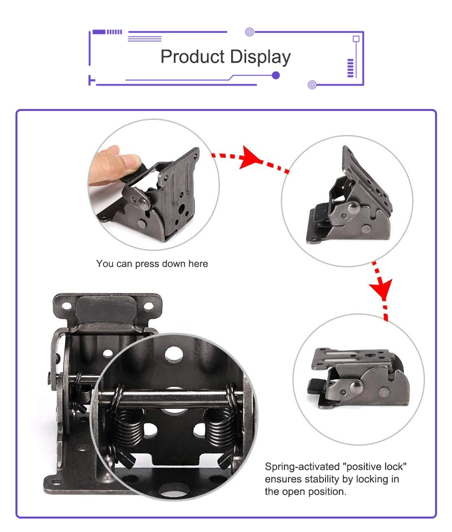Table Legs Chair Extension Foldable Self Locking Fold Feet Hinges 90 Degree Self-Locking Folding Hinge